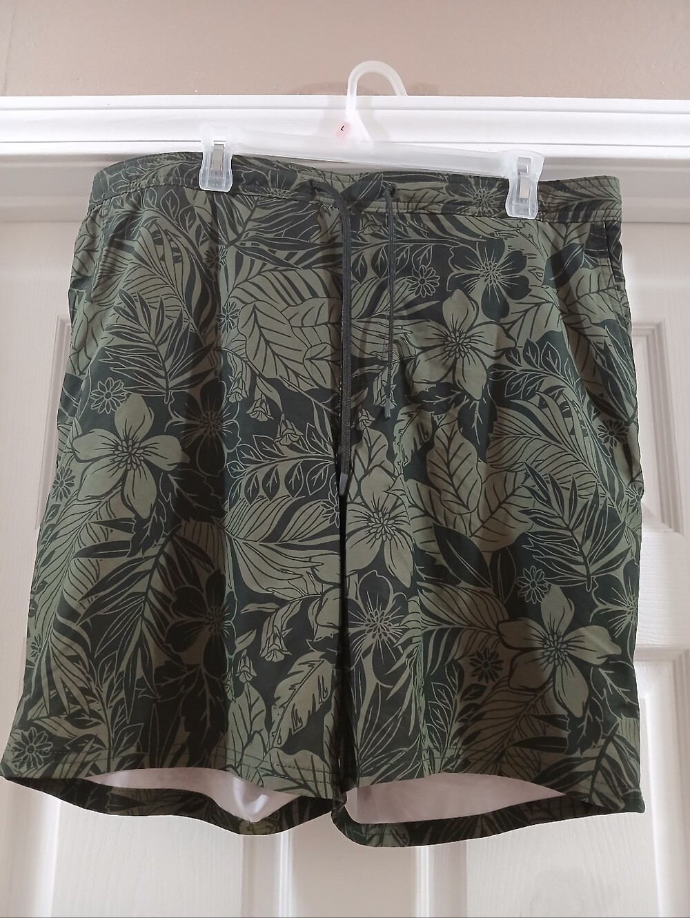 Kirkland Signature Olive Green Floral Men's Swim Shorts